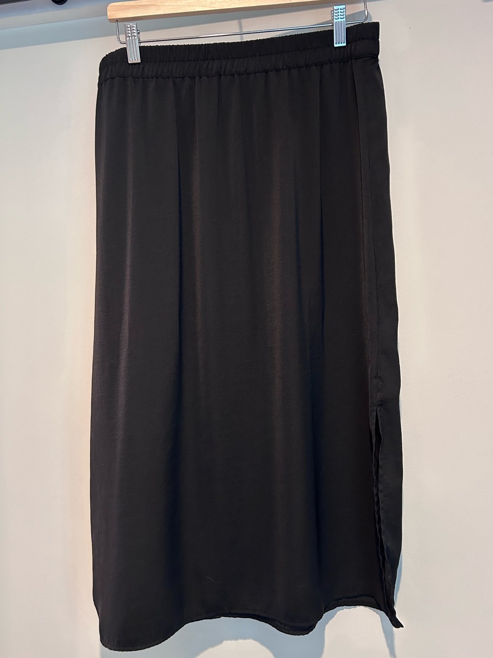 Gap Black Midi Skirt with Side Slit Large